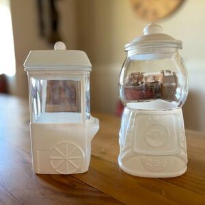 Target Glass Popcorn & Bubble Gum Dispenser Canister/Jar Set
